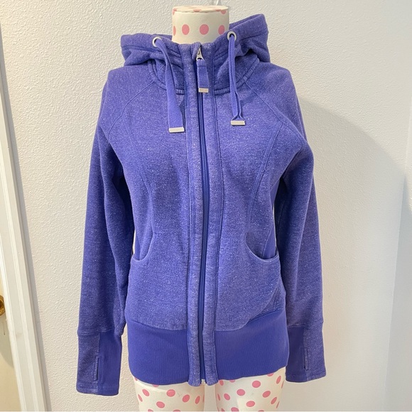 Zella Tops - Zella Scuba Hoodie Purple Zip Sweatshirt Small
